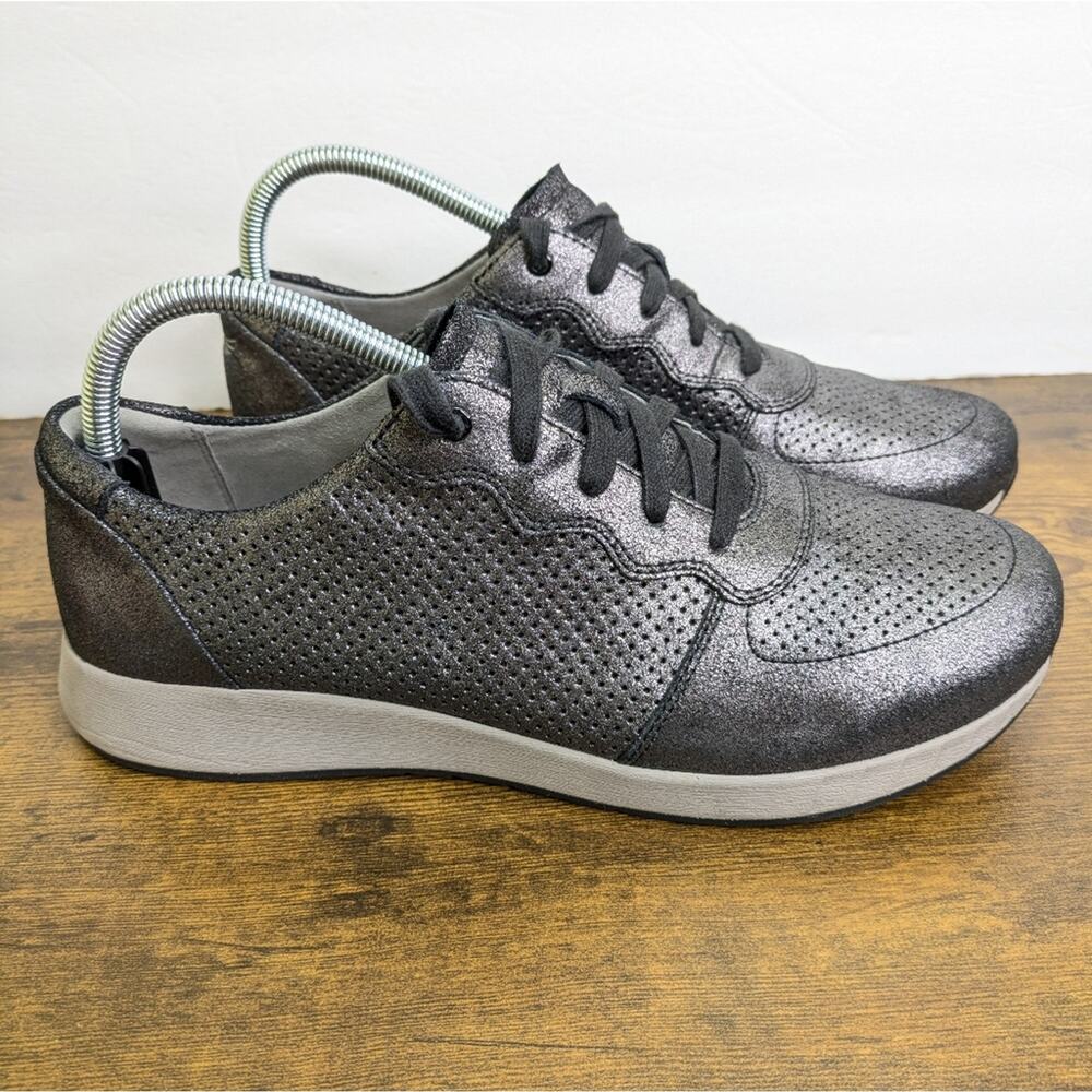 Dansko Christina Sneakers 10.5 11 EU 41 Metallic Pewter Perforated Casual Lace - Picture 4 of 13